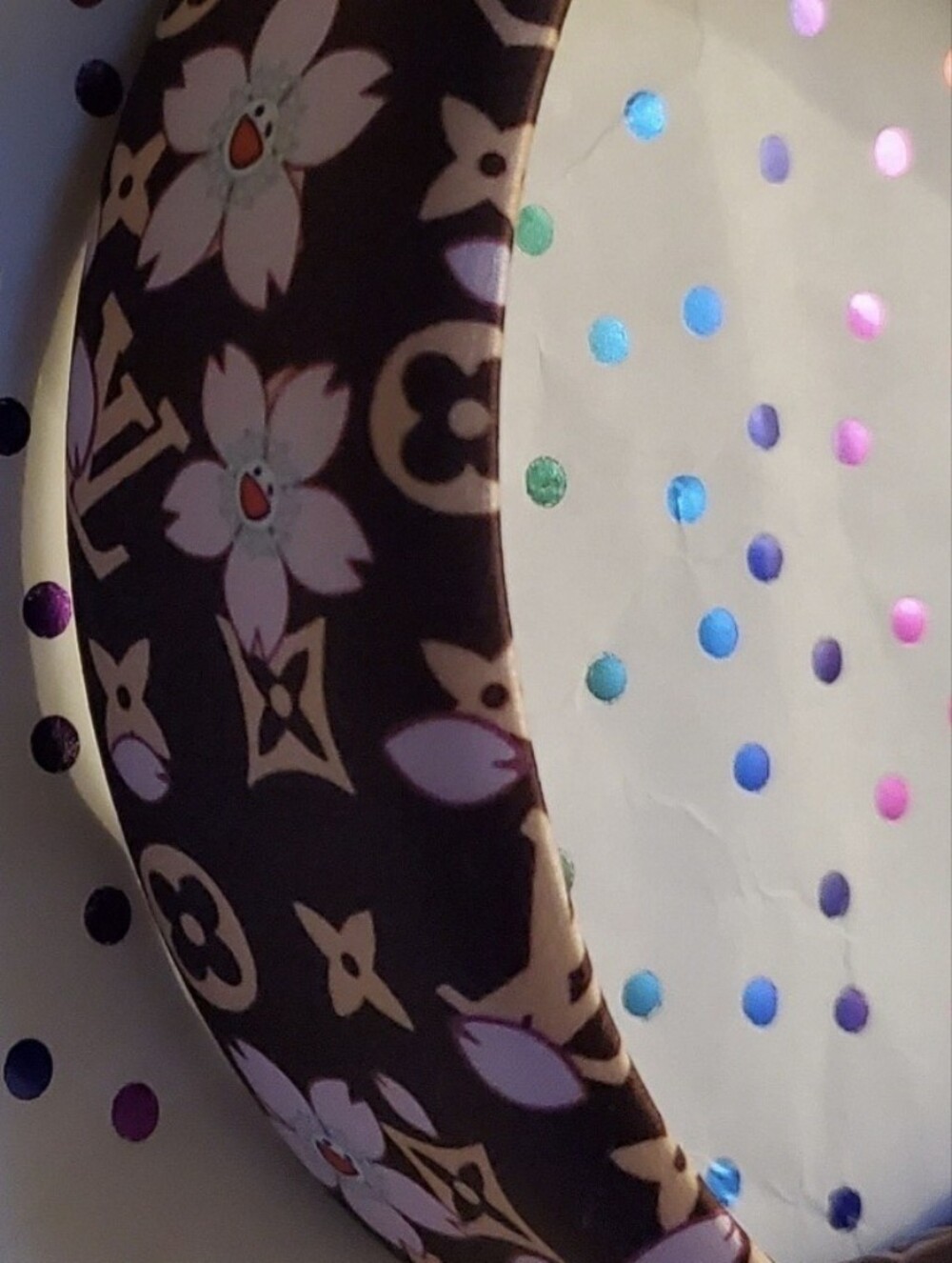 Brown Headband with Pink Cherry Blossum Floral Print